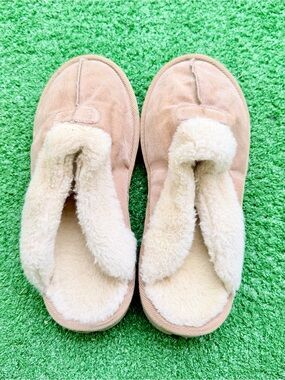 The Original Arizona Jean Company Tan Suede Shearling Slipper Clogs Women's US 8